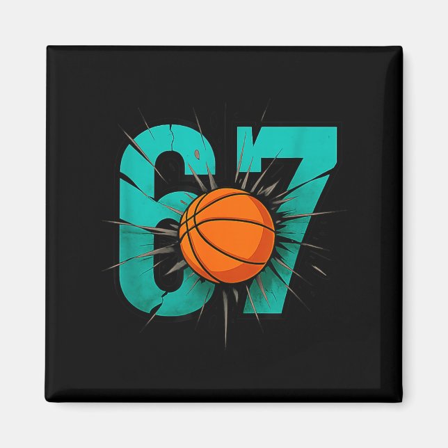 Funny Basketball 67 Six Seven 6 7 Outfits For Boys Magnet (Front)