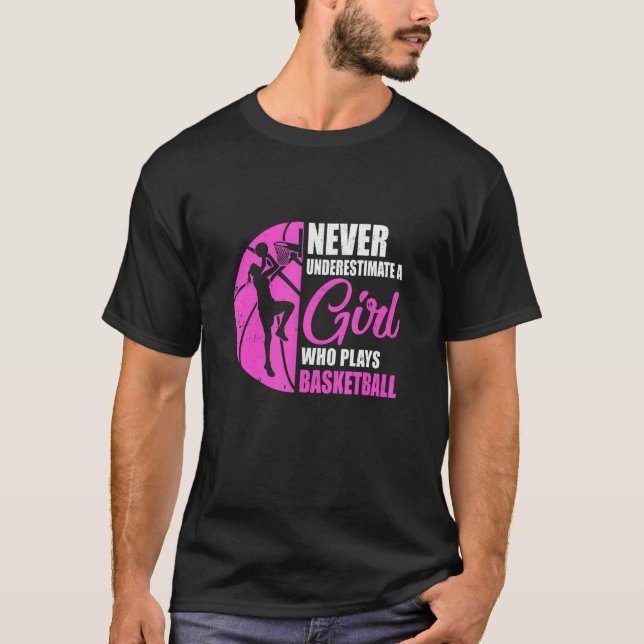 Funny Basketball Art For Girls Youth Teens Basketb T-Shirt (Front)