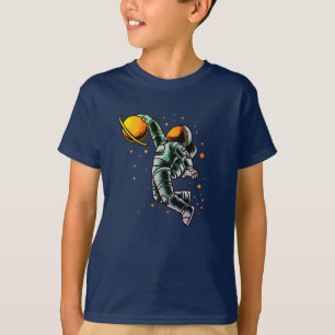 Funny Basketball Astronaut Space Planet T-Shirt