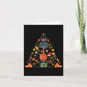Funny Basketball Ball Hoop Christmas Tree Merry Xm Card