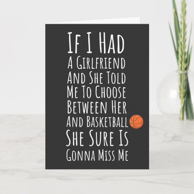 Funny Basketball Cards For Him Teen Boys Men Humor (Front)
