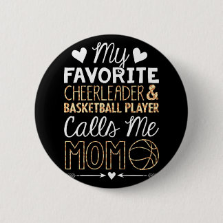 Funny Basketball Cheer Fan Leopard Mum 6 Cm Round Badge