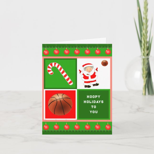 Funny Basketball Christmas Holiday Card (Front)