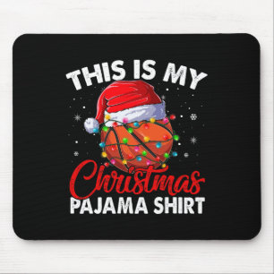 Funny Basketball Christmas Lights Santa Hat Xmas P Mouse Mat