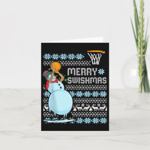 Funny Basketball Christmas Quote Merry Swishmas Ma Card