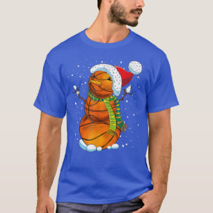 Funny Basketball Christmas Sport Snowman Holidays T-Shirt