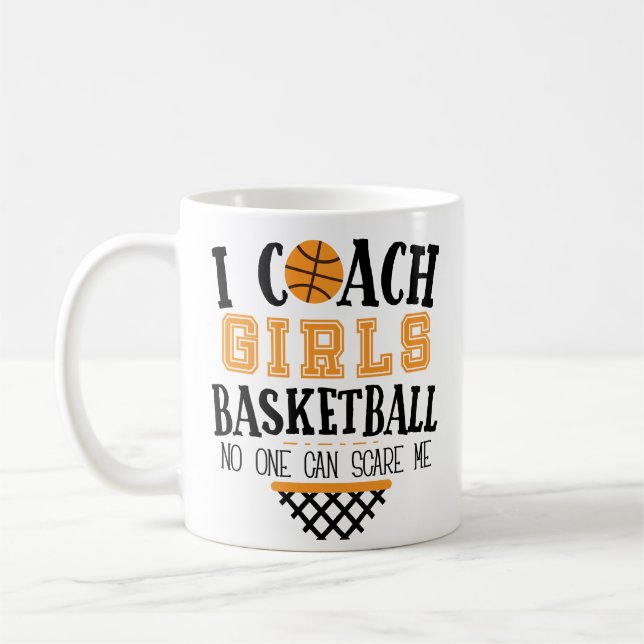 Funny Basketball Coach Coffee Mug Girls Coaching (Left)