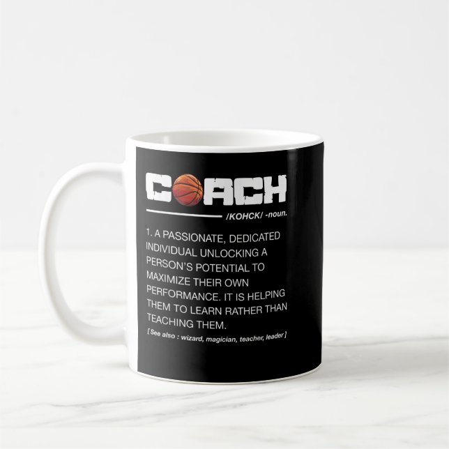 Funny Basketball Coach Definition Coaching  Coffee Mug (Left)