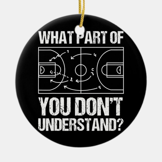 Funny Basketball Coach Design Men Women Ball Game Ceramic Tree Decoration (Front)