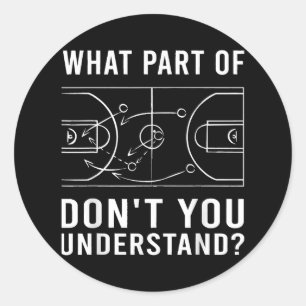 Funny Basketball Coach For Men Women Tactic Diagra Classic Round Sticker