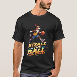 Funny Basketball Gift for Australian Shepherd Dog T-Shirt