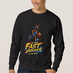 Funny Basketball Gift for German Shepherd Dog Love Sweatshirt