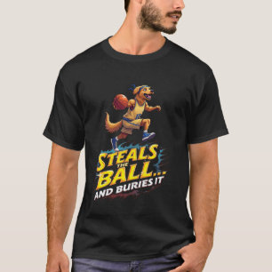 Funny Basketball Gift for Golden Retriever Dog Lov T-Shirt