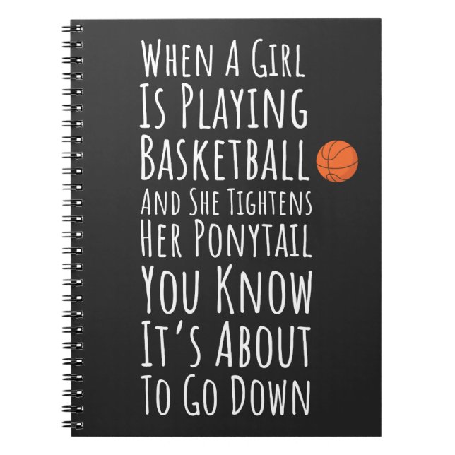Funny Basketball Gifts For Teen Girls Team Player Notebook (Front)