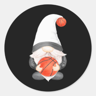 Funny Basketball Gnome For Basketball Players And Classic Round Sticker