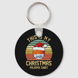 Funny Basketball Merry Christmas Shirt Quarantine Key Ring