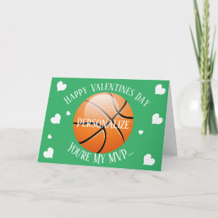 Funny Basketball My MVP Valentines Holiday Card