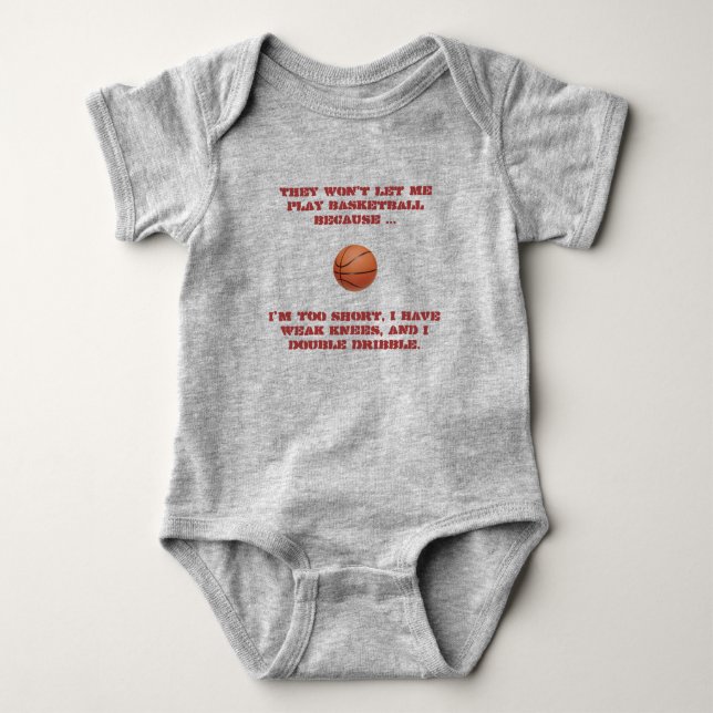 Funny Basketball Player Baby Bodysuit (Front)