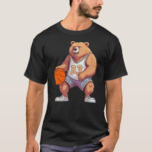 Funny Basketball Player Fan Bear Game Day Team Coa T-Shirt