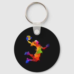 Funny Basketball Player Lover Sports Team Tie Dye Key Ring