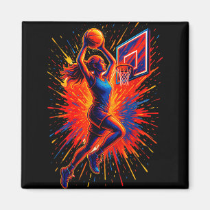 Funny Basketball Player Lover Sports Team Tie Dye Magnet