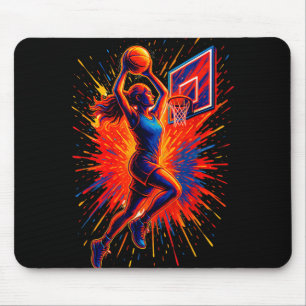 Funny Basketball Player Lover Sports Team Tie Dye Mouse Mat