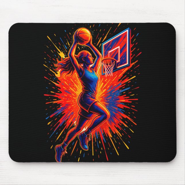 Funny Basketball Player Lover Sports Team Tie Dye  Mouse Mat (Front)