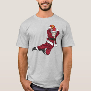Funny Basketball Santa Dunk T-Shirt