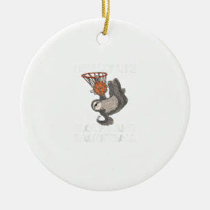 Funny Basketball Sloth Gift Cute Sloth T-Shirt Ceramic Tree Decoration