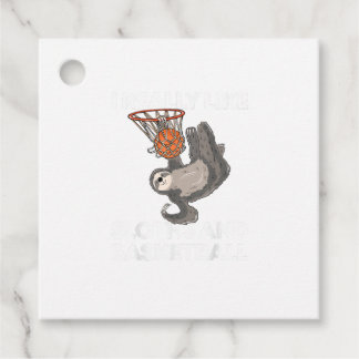 Funny Basketball Sloth Gift Cute Sloth T-Shirt Favour Tags