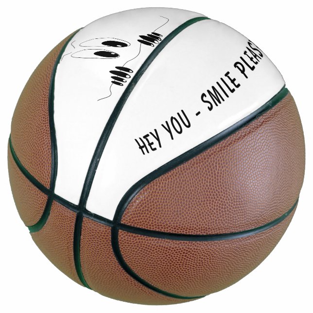 Funny Basketball with Curiosity Eyes - Smile (Angled)