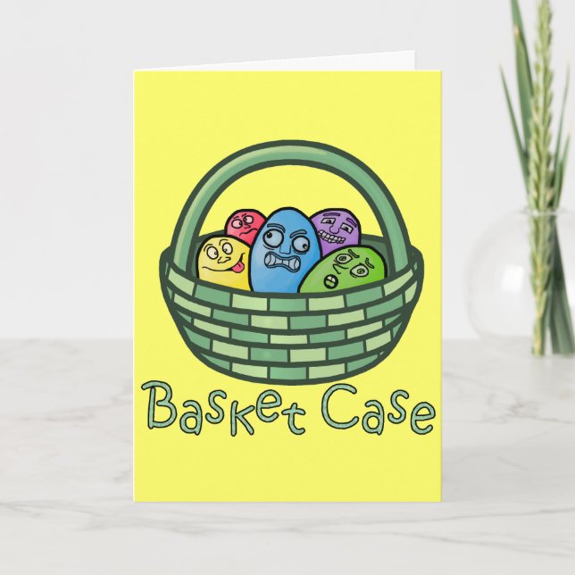 Funny Basketcase Easter Holiday Card (Front)