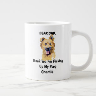 Funny Basque Shepherd Dad Watercolor Canine Art Large Coffee Mug