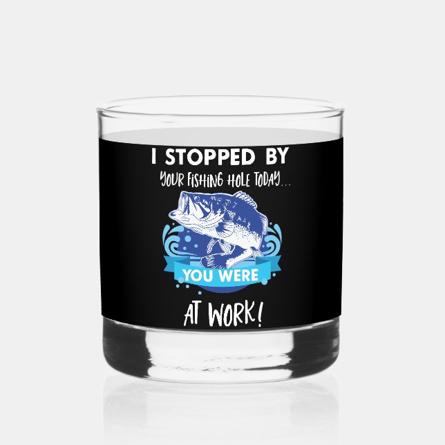 Funny Bass Fish Fishing Name Quote Outdoors Hobby Whiskey Glass (Front)