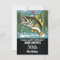 Funny Bass Fishing Birthday Party Men's