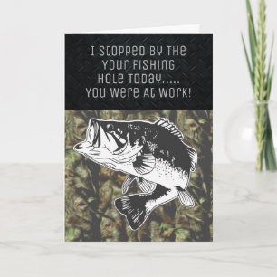 Funny Bass Fishing Camo Birthday Men's Card