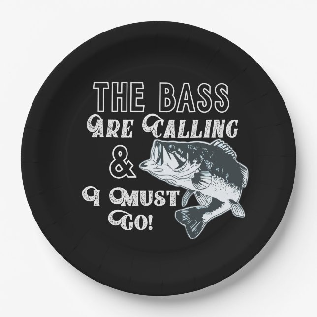 Funny Bass Fishing Celebration Plates (Front)