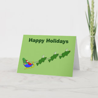 Funny Bass Fishing Christmas Holiday Card