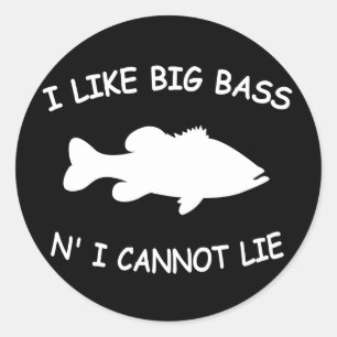 Funny Bass Fishing Classic Round Sticker