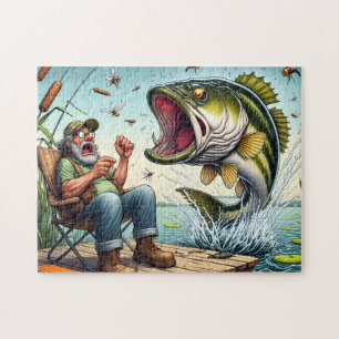 Funny Bass Fishing Jigsaw Puzzle