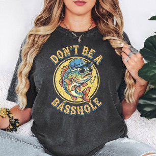 Funny Bass Fishing Pun Don'T Be A Basshole Angler T-Shirt