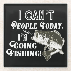Funny Bass Fishing Quote Sports Men Hobby Glass Coaster