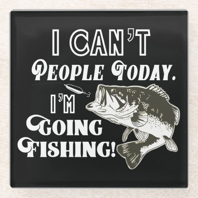 Funny Bass Fishing Quote Sports Men Hobby Glass Coaster (Front)