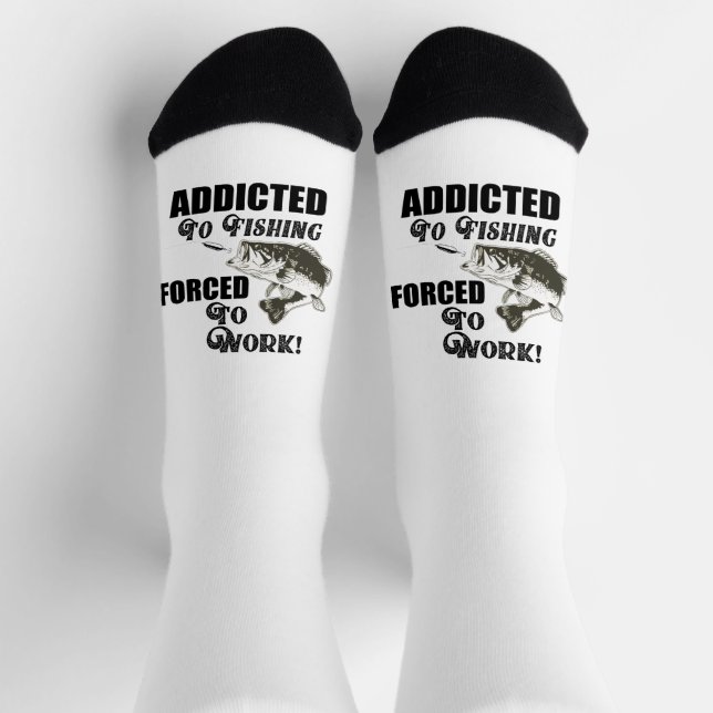 Funny Bass Fishing Quote Work Sports Fish Socks (Top)