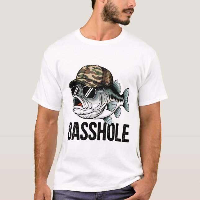 Funny Bass Fishing Shirt | Basshole Dad Tee (Front)