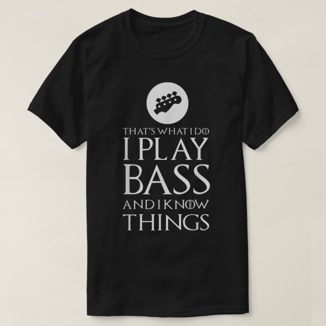 Funny Bass Player Guitar Design T-Shirt (Design Front)