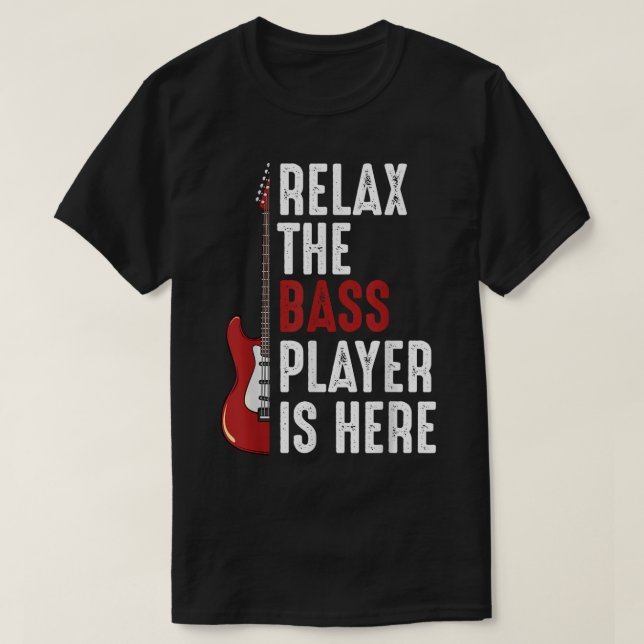 Funny Bass Player Musician Design T-Shirt (Design Front)