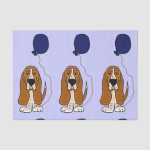 Funny Basset Hound Birthday Tissue Paper