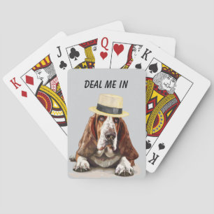 Funny Basset Hound Deal Me In Playing Cards