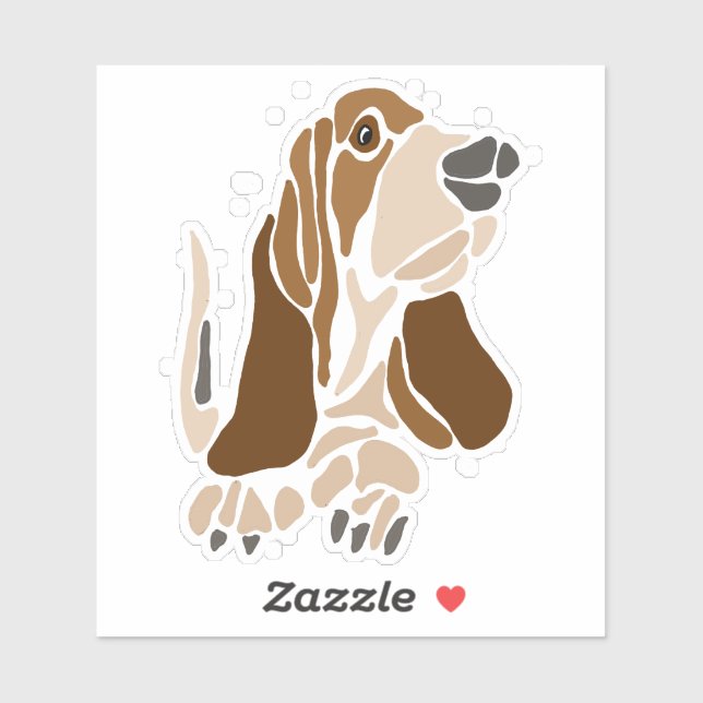 Funny Basset Hound Dog Abstract Art (Sheet)